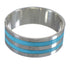 Genuine Sterling Silver Southwest Turquoise Inlay Ring Size 6-3/4 QX69053